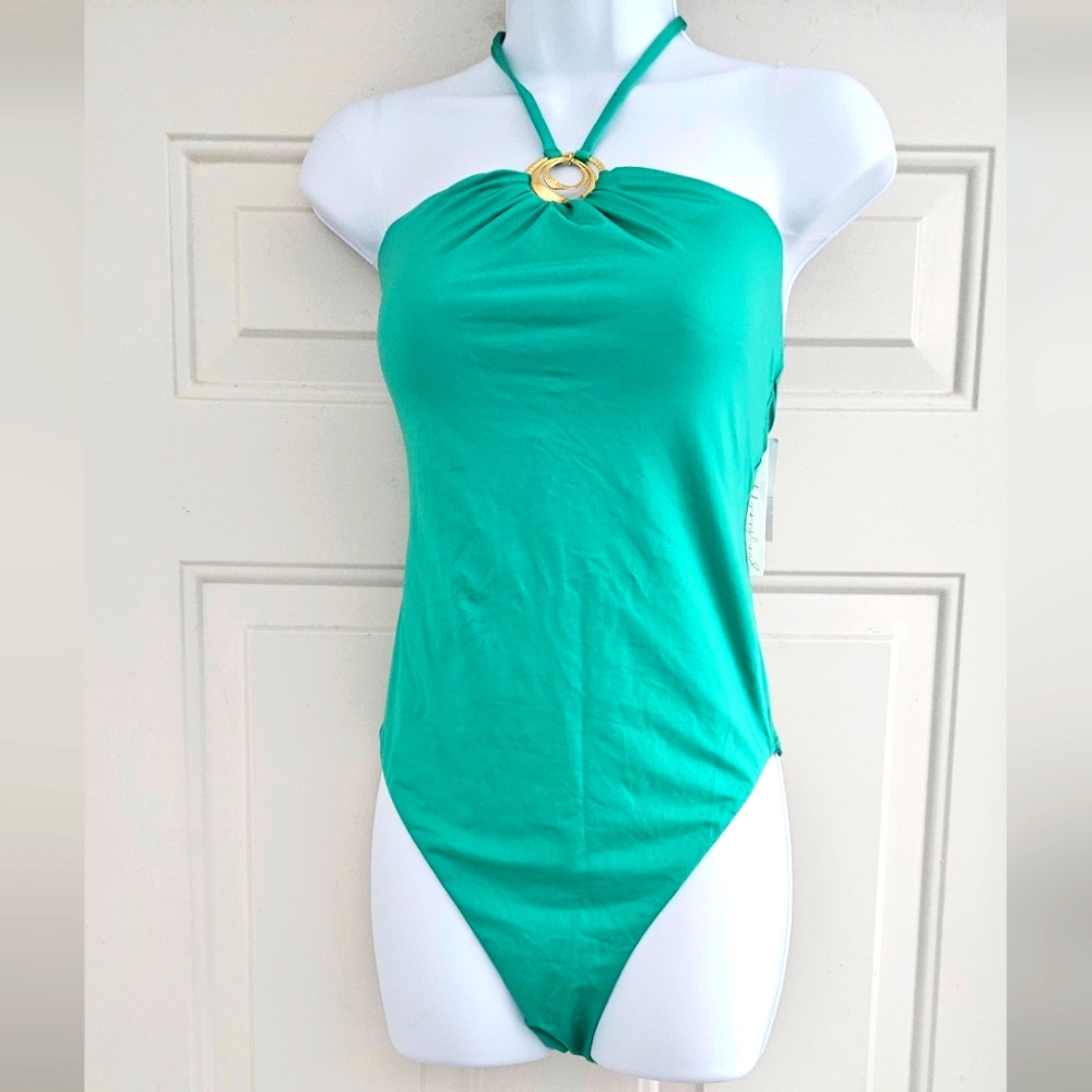 Green Halter Maillot Swimsuit